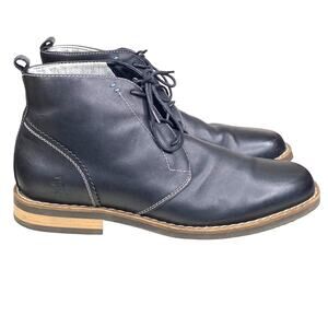 Original Penguin Mens Hank Black Leather Lace Up Boots Size US 11